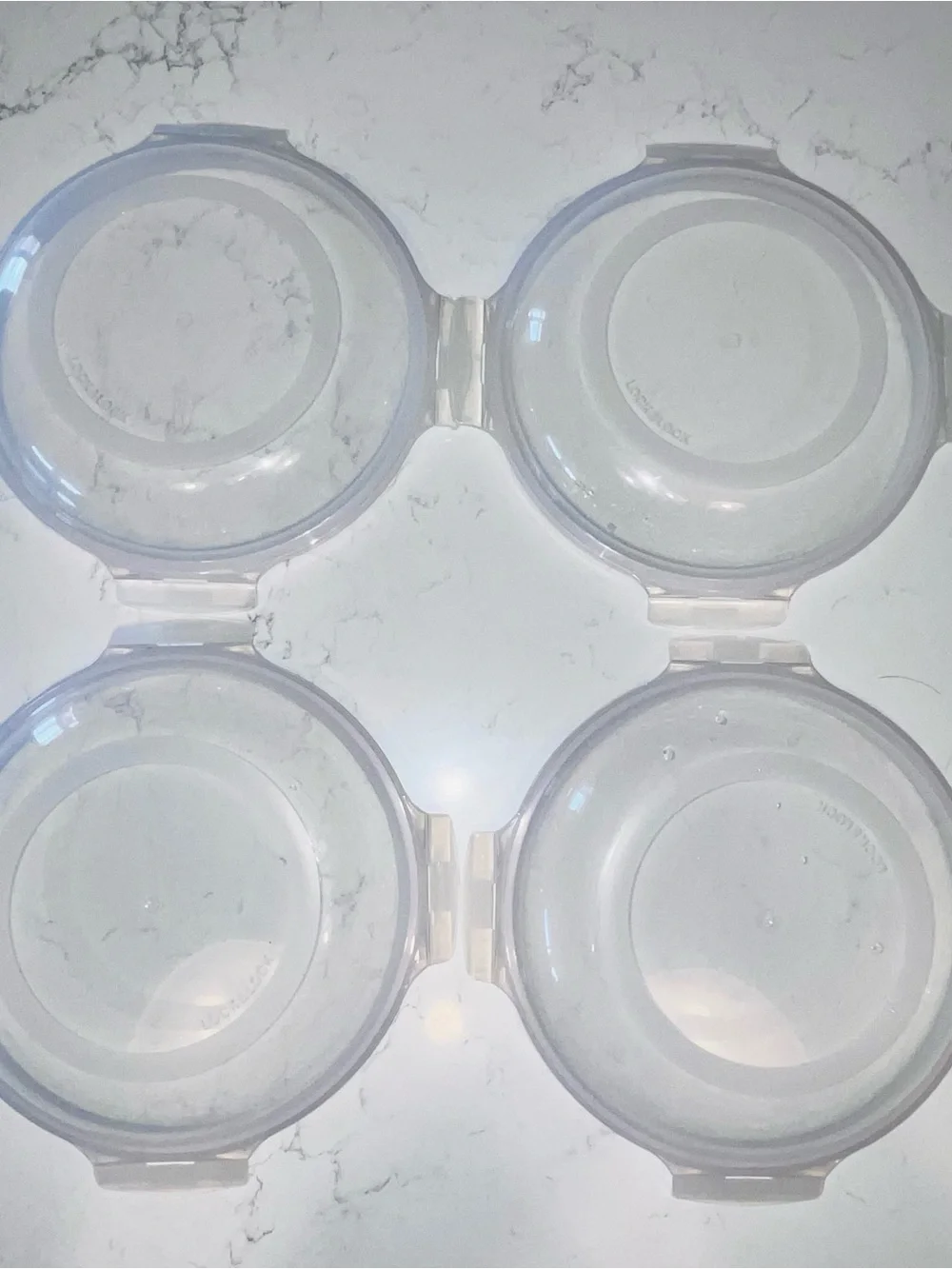 Lock & Lock air tight rubber ring clear round plastic lids only # 2-2/2 set 4